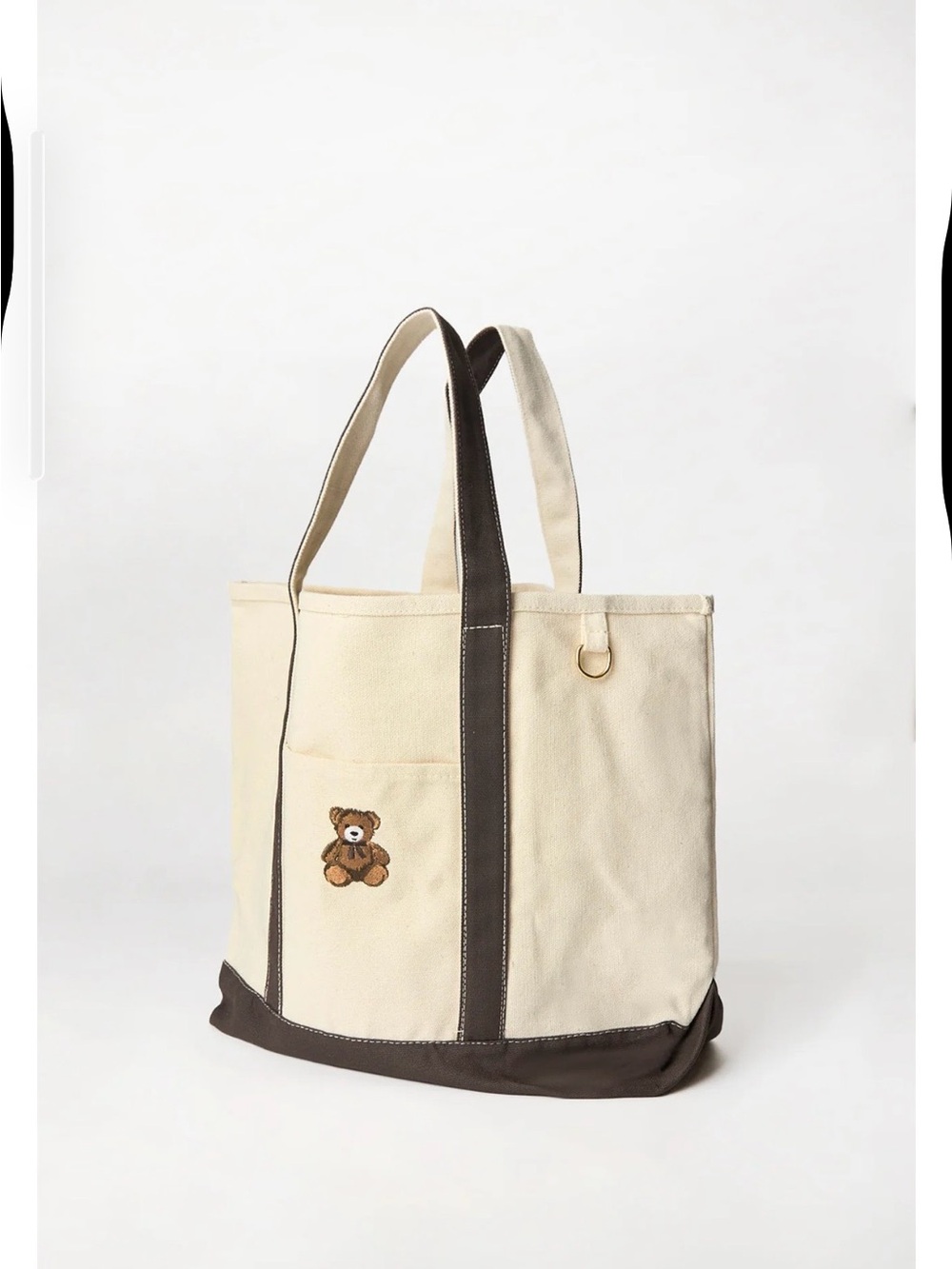 NWT Teddy bear cotton canvas tote shopper bag shoulder bag